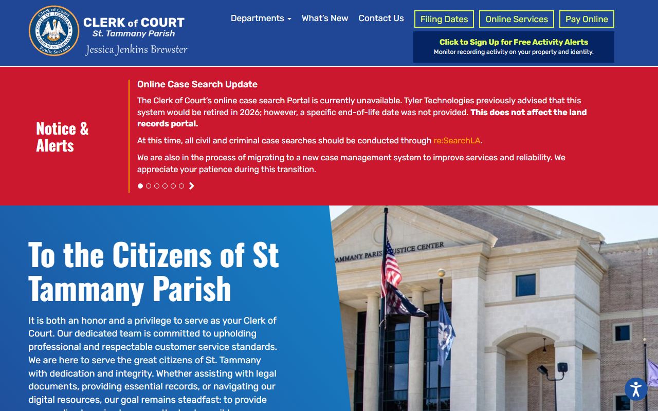 St. Tammany Parish Clerk of Court records office