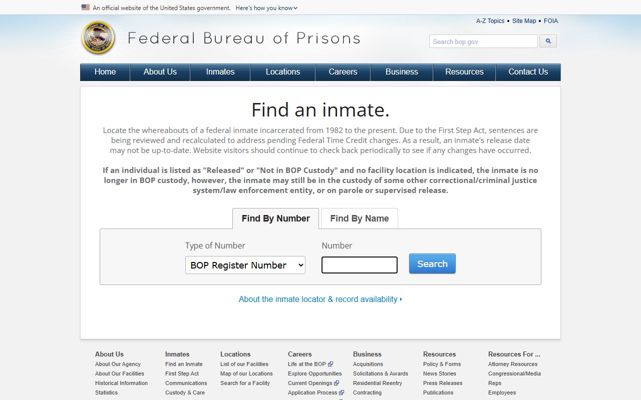 Federal BOP locator for St. Tammany Parish released inmates