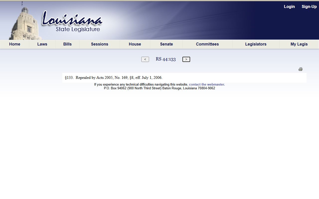 Louisiana public records law statute page for St. Tammany Parish court records access