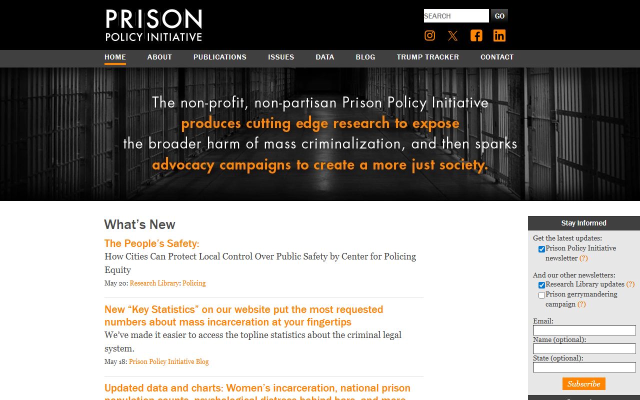 St. Tammany Parish jail population data context from Prison Policy Initiative
